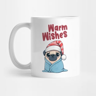 Warm Wishes Christmas Pug Mug